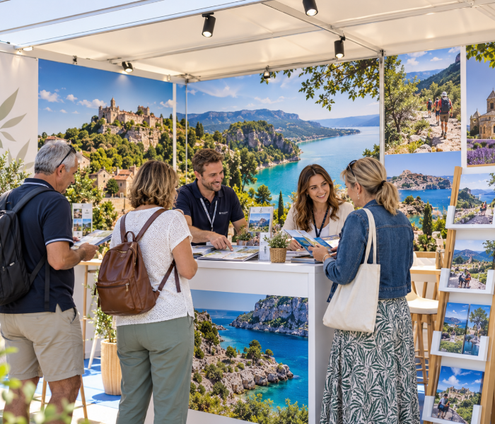 ECHANGE SUR STAND AVEC VISITEURS